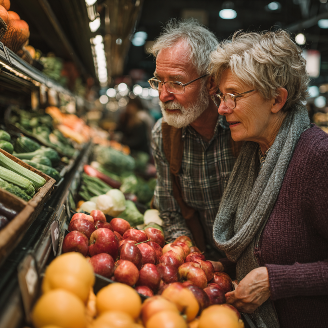 Persoane în vârstă savurând o masă sănătoasă împreună